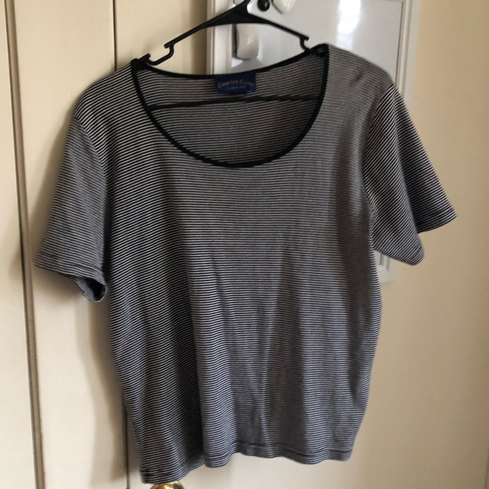 black and white striped basic tee